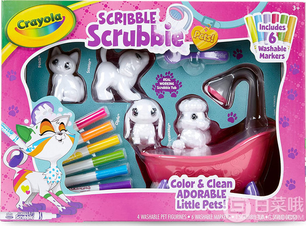 Crayola 绘儿乐 Scribble Scrubbie 可洗泡泡萌宠填色套装96.14元