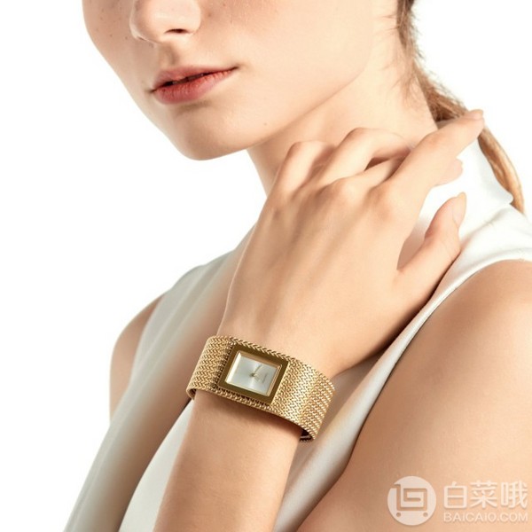 Calvin Klein 卡尔文·克莱恩 Mesh系列 女士金色时装腕表 K5L13536 .49（需用码）约337元