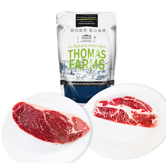 THOMAS FARMS 澳洲安格斯牛排套餐1.2kg （保乐肩3片+上脑3片）94元（15.67元/片）