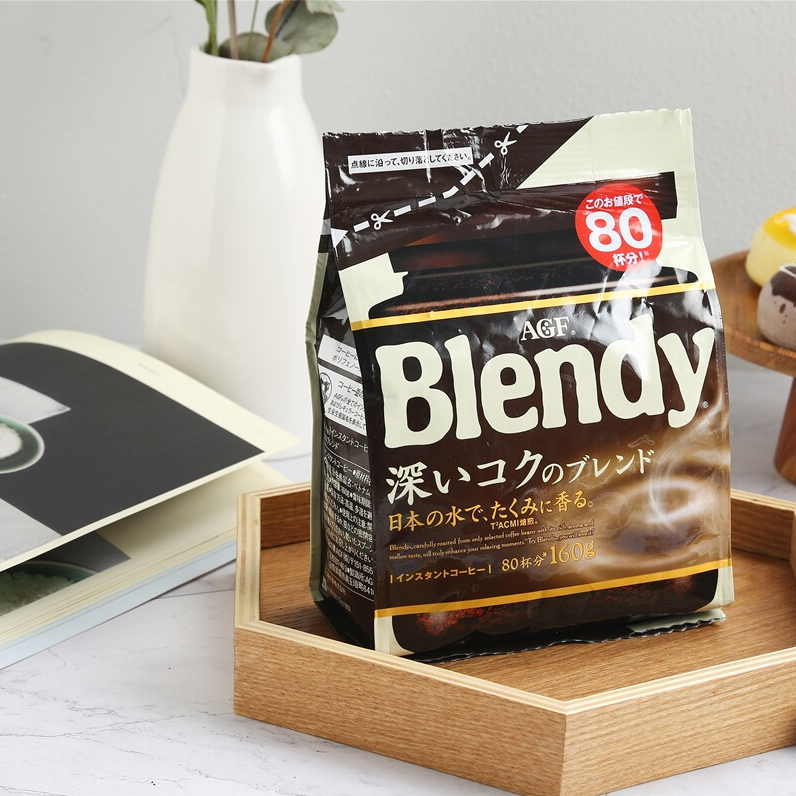 日本进口，AGF Blendy 中度烘焙速溶黑咖啡 160g（80袋）*5件132.4元包邮（折26.48元/件）