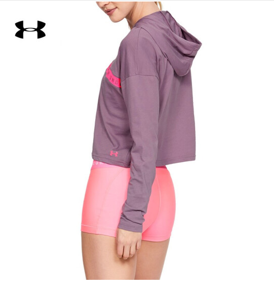 Under Armour 安德玛 Taped Crop 女子运动连帽卫衣+Raised Thread 女子运动中裤278元包邮（平均139元/件）