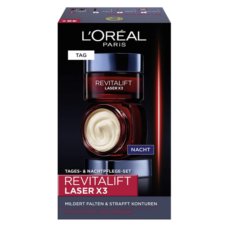 L'Oréal Paris 欧莱雅 Revitalift Laserx3 复颜光学紧致嫩肤去皱 日霜+晚霜套装 50ml*2瓶新低200.4元