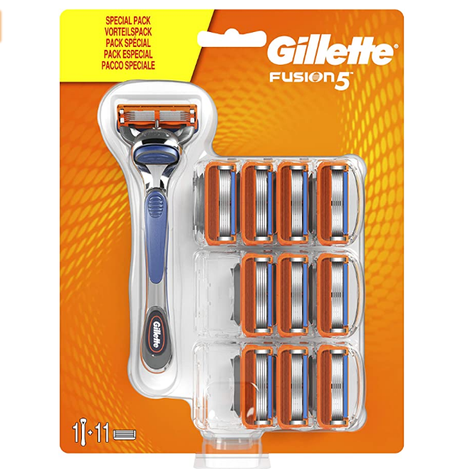 销量第一，Gillette 吉列  fusion5 锋隐 手动剃须刀套组（1刀架+11刀头）新低186.75元