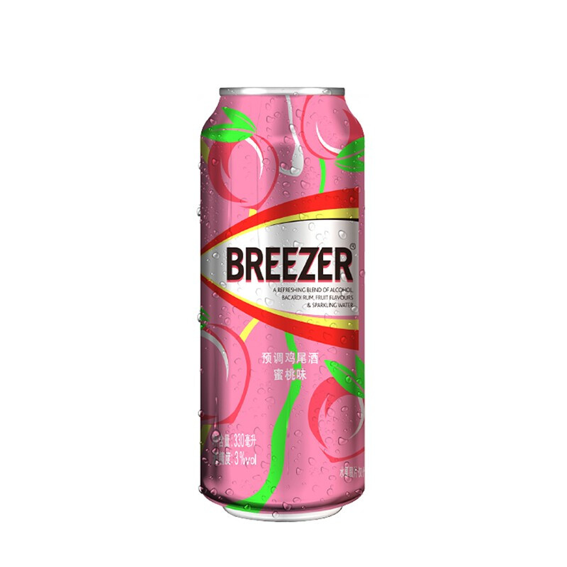 Breezer 百加得 冰锐 3°朗姆预调酒（蜜桃味）330ml*8罐33.8元（4.23元/罐）