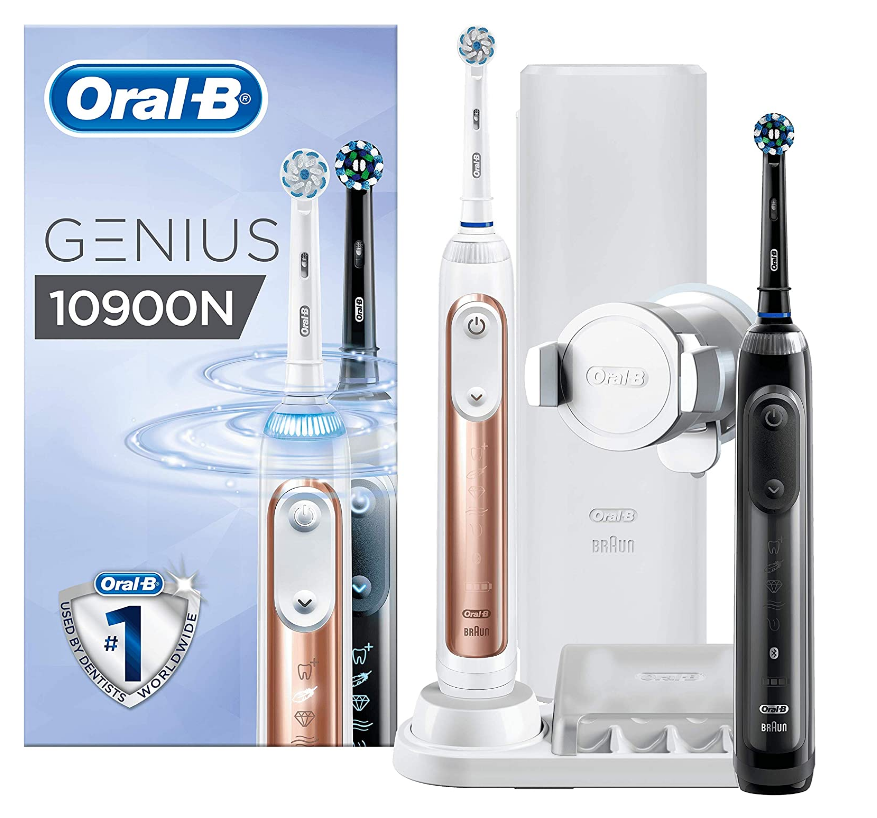 ￥640/支，Oral-B 欧乐B Genius 10900N 智能电动牙刷套装 含玫瑰金+黑色各1支1172.49元