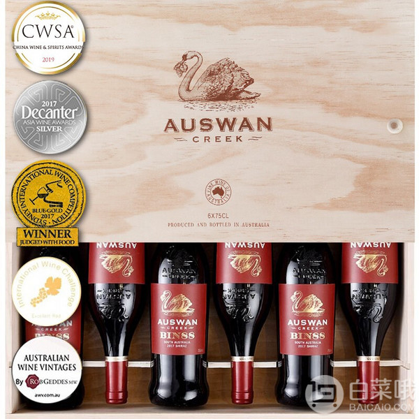 AUSWAN CREEK 天鹅庄 bin88窖藏西拉干红葡萄酒 750ml*6瓶+凑单品新低329.43元包邮（需领券）