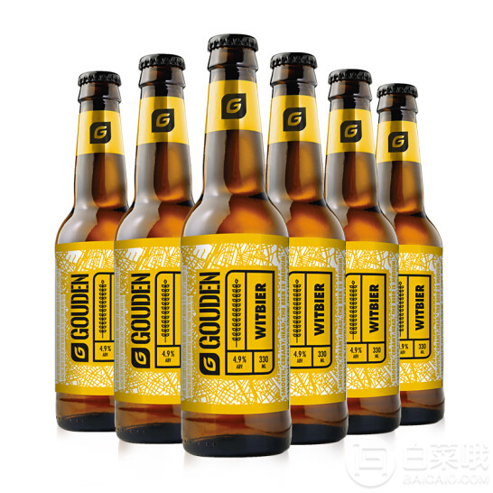 比利时进口，Gouden 豪登 小麦啤酒330ml*6瓶*3103.5元包邮