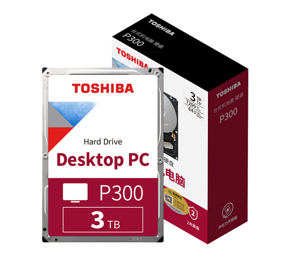 TOSHIBA 东芝 P300系列 7200转 64M SATA3机械硬盘 3TB新低435元包邮（双重优惠）