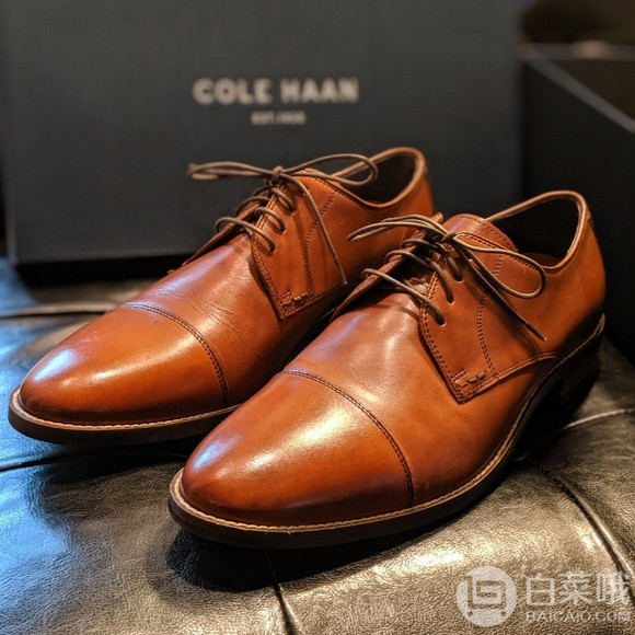 多码，Cole Haan 可汗 Lenox Hill Cap Oxford 男士真皮正装鞋新低258.83元