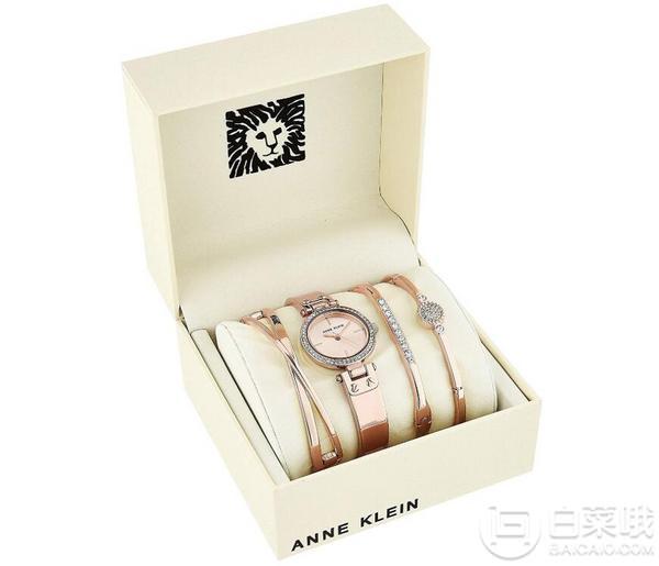Anne Klein 安妮克莱因 AK/3288RGST 女式施华洛世奇水晶手表手镯套装新低275.96元