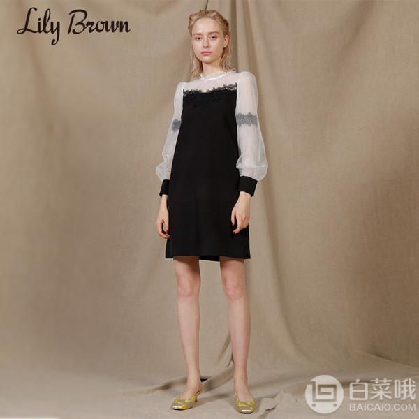 2020春夏新品，Lily Brown 莉莉布朗 薄纱拼接蕾丝连衣裙 LWFO196019新低243.92元（天猫旗舰店折后528元）