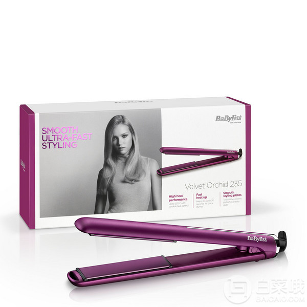 BaByliss 芭比丽丝 Velvet Orchid 235 电热直发器折后229元（3件92折）