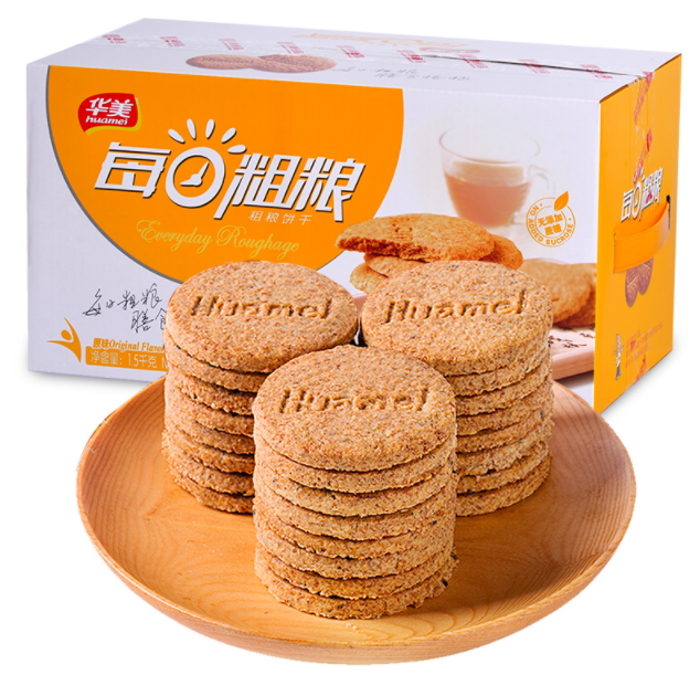 华美 每日粗粮饼干 1500g 多口味22.9元包邮（双重优惠​）