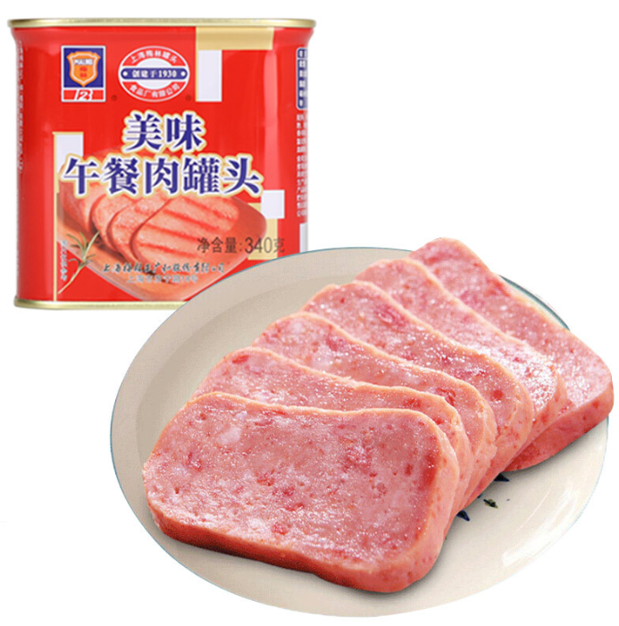 上海梅林 美味午餐肉罐头（红罐）340g*6盒53.8元（合8.96元/盒）