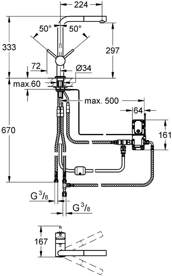 GROHE 高仪 明达Touch 可触控拉出式厨房龙头 31360001新低2187.9元