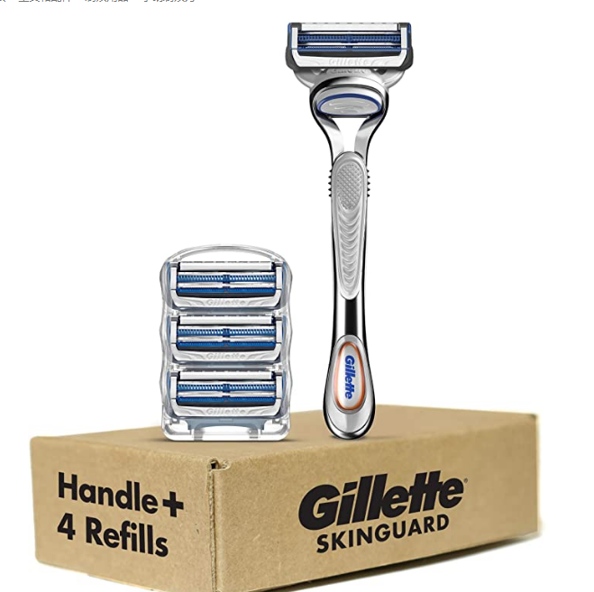 单件免邮，Gillette 吉列 SKIN 云感 手动剃须刀套装（1刀架+4刀头）折后新低78.74元（3件95折）
