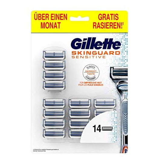 Gillette 吉列 SKIN 云感 剃须刀头 14枚装折后新低192.1元（3件92折）