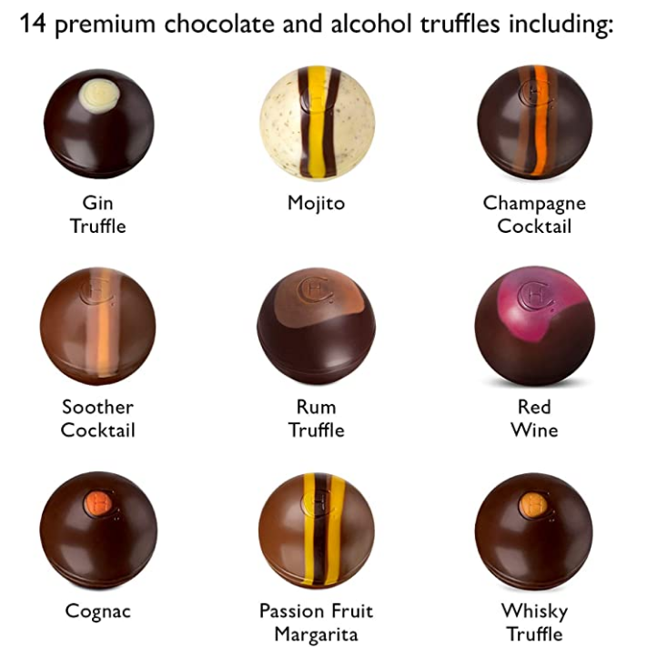 英国高端巧克力品牌，Hotel Chocolat H-BOX 酒心酒味松露巧克力礼盒 150g新低86.88元