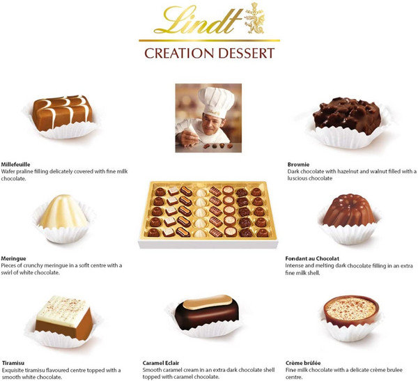Lindt 瑞士莲 创意甜点巧克力礼盒 400g史低138元（3件92折）
