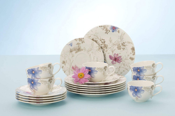 Villeroy & Boch 德国唯宝 Mariefleur 紫色迷情（灰）系列 陶瓷杯碟18件套 10-4104-7125898.01元