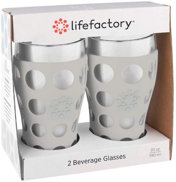 美国进口，Lifefactory 广口耐热玻璃杯 600ml*2只 LG721CG4新低99.05元（天猫旗舰店345元）