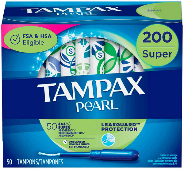 Tampax 丹碧丝 珍珠系列 塑胶导管棉条 大吸收量版 50支*4盒275.98元