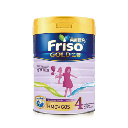 荷兰原装进口，Friso 美素佳儿 港版金装4段儿童成长配方奶粉900g*4罐362.4元包邮（新低90.6元/罐）
