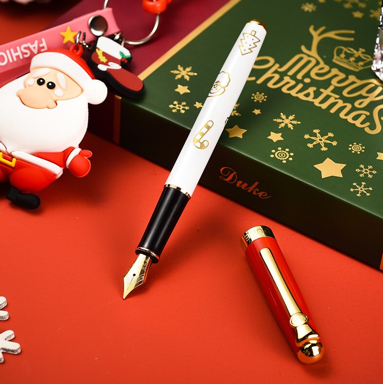 德国 DUKE 公爵 双色圣诞933系列 钢笔/铱金笔套装（笔+墨水+圣诞老人挂件）新低58元包邮（双重优惠）