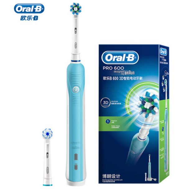 Oral-B 欧乐-B D16.523U 600 3D智能电动牙刷 配2刷头 *2件409元包邮（合204.5元/件）
