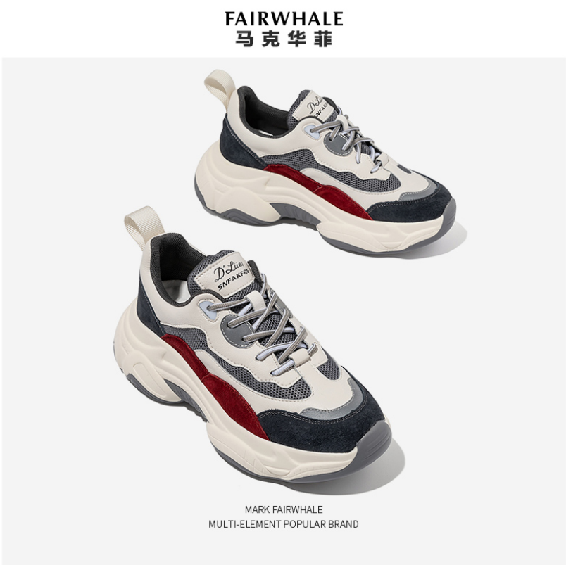 Mark Fairwhale 馬克華菲 女式厚底增高老爹鞋新低119元包郵（需領(lǐng)券）