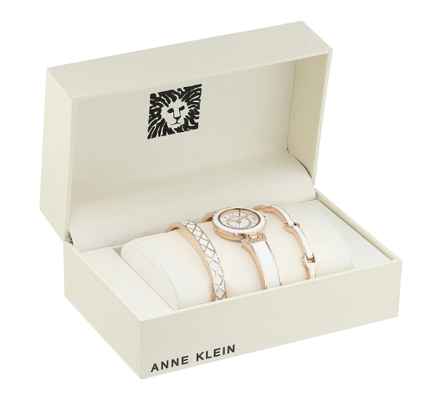 Anne Klein 安妮·克莱因 AK/3296BKST 女士时尚手表手镯套装史低260.29元（可2件95折）