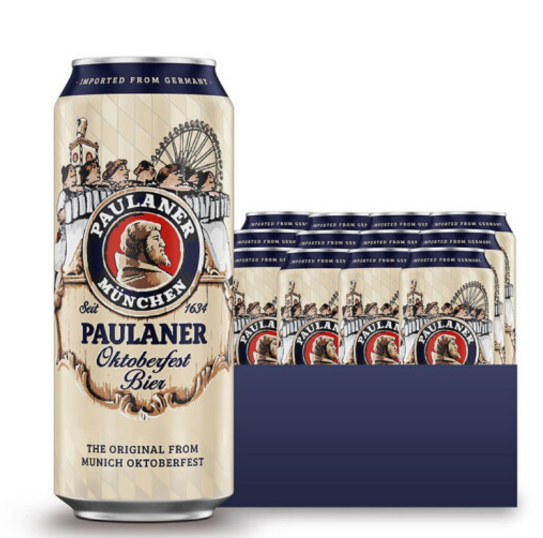 德国进口，PAULANER 保拉纳 柏龙 十月啤酒节啤酒 500ml*12罐 *2件140.2元包邮（双重优惠）