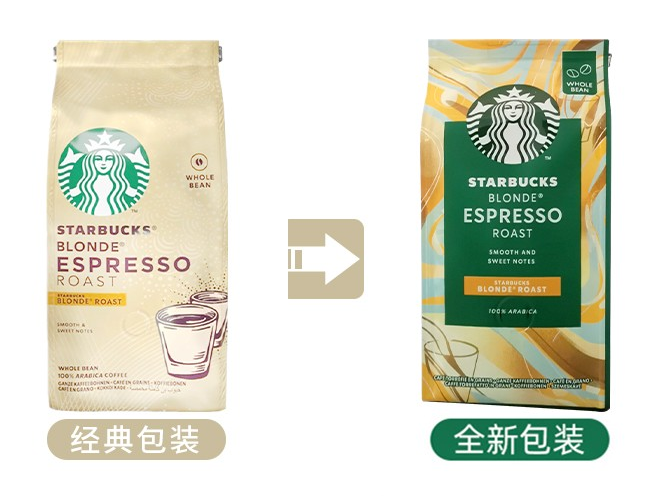 Starbucks 星巴克 BLONDE Roast 黄金烘焙咖啡豆200g*6袋208.57元