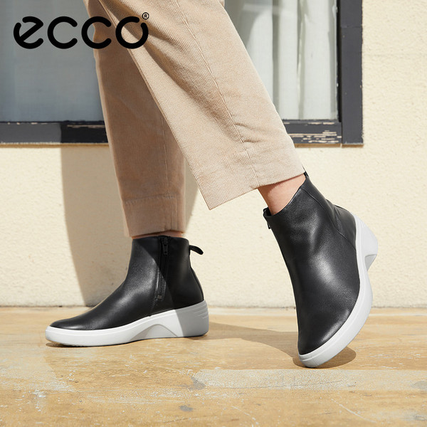 ECCO 爱步 Soft 7 Wedge City 柔酷7号 女士坡跟厚底短靴470933517元