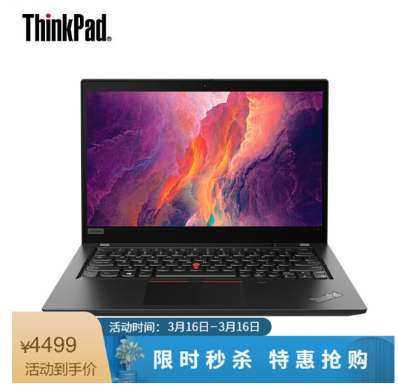 ThinkPad X395 13.3英寸笔记本电脑（R5-3500U、16GB、512GB、100%sRGB）4499元包邮