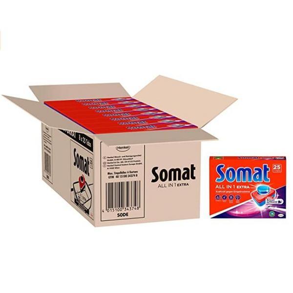 德国汉高出品，Somat All in 1 Extra 洗碗机用洗涤块 8x25粒新低175.3元（可3件92折）