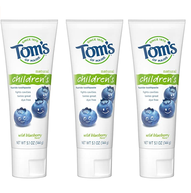 Tom's of Maine 湯姆小屋 兒童天然含氟防蛀牙膏 藍莓味 144g*3支66元
