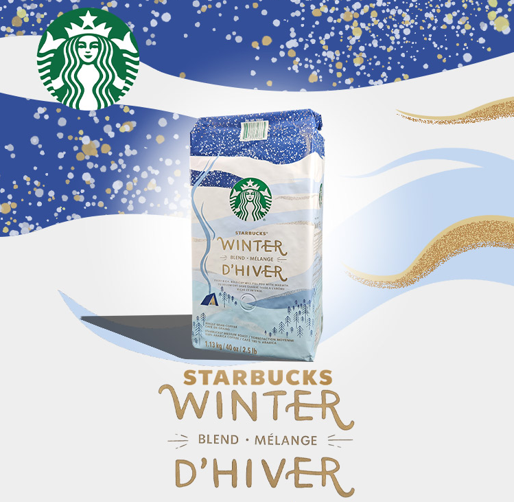 Starbucks 星巴克 冬季限定款 中度烘焙阿拉比卡咖啡豆 1130g*2袋（赠可可粉）280元包邮（可代磨粉、140元/袋）