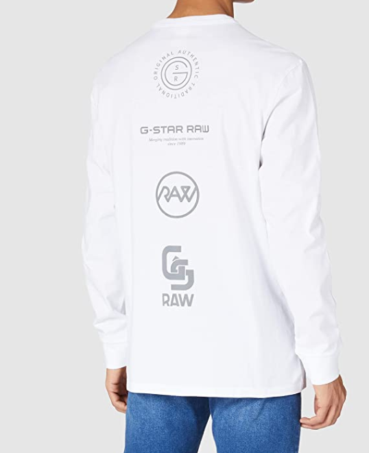 G-STAR RAW 男士反光印花纯棉长袖T恤 D19220221.29元（多码）