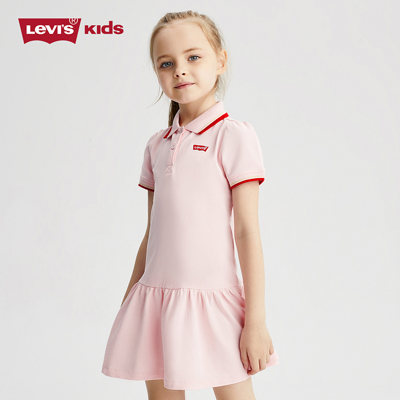 Levi's 李维斯 2021新款女童短袖Polo裙 2色（105~160cm）124.2元包邮（双重优惠）