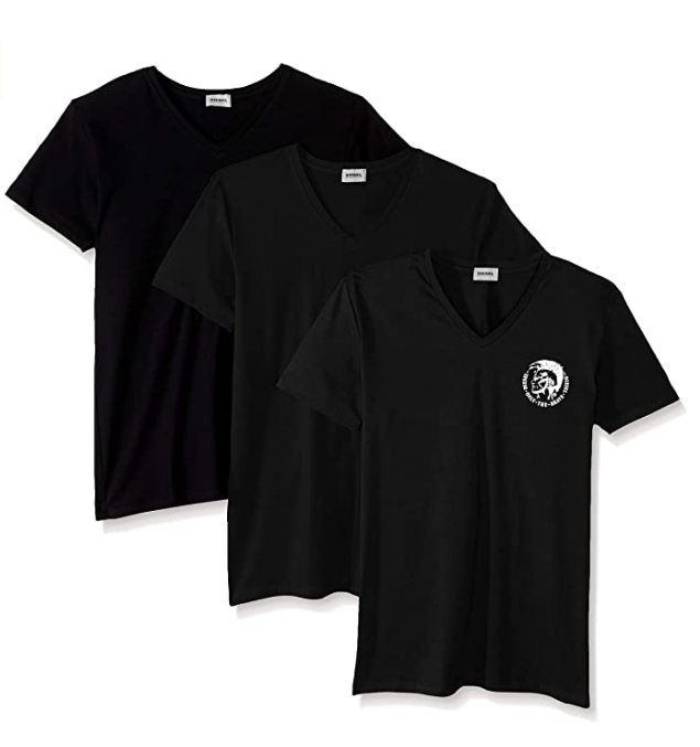 Diesel 迪赛 男士纯棉V领短袖T恤3件装 00SHGU-0TANL178.42元