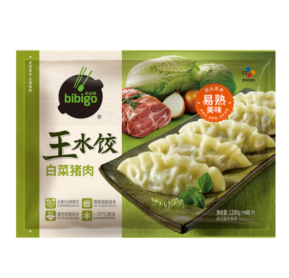 bibigo 必品阁 白 菜/玉米猪肉王水饺 1.2kg*4件79.6元包邮（8.29元/斤）