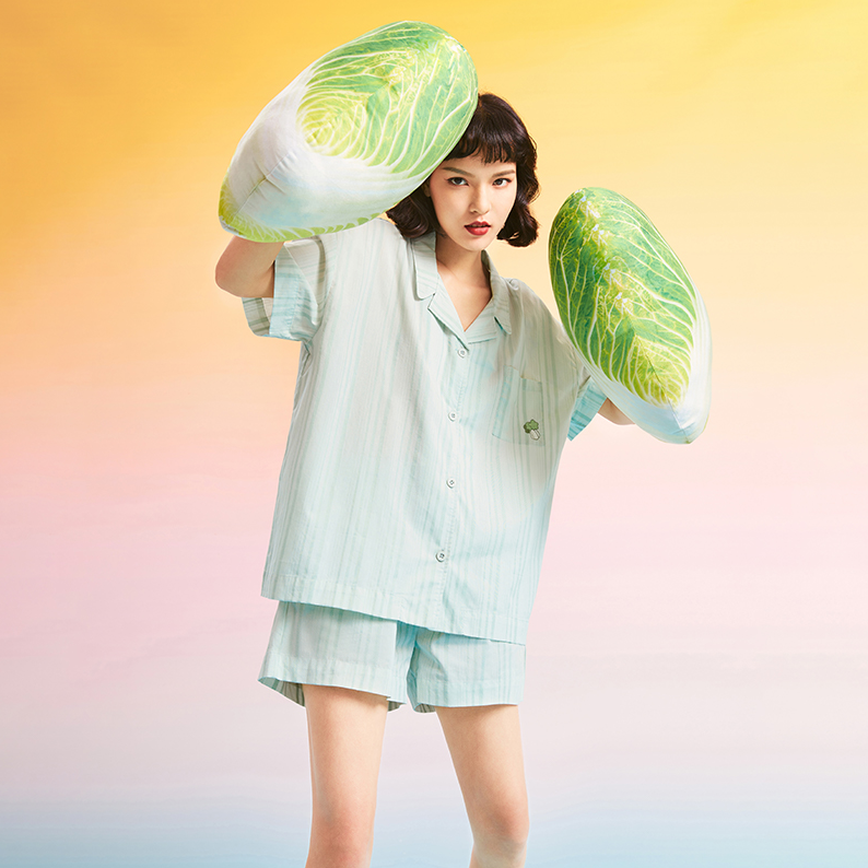 DAPU 大朴 食小T系列 21年夏新款情侣纯棉睡衣家居服套装 多款主题新低93.2元包邮（双重优惠）