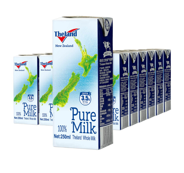 新西兰进口，Theland 纽仕兰 3.5g蛋白质全脂牛奶  250ml*24盒*2件80元包邮（多重优惠）