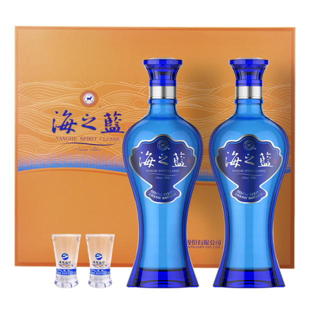YANGHE 洋河 蓝色经典 海之蓝 42度浓香型白酒480mL*2瓶礼盒装244元包邮（双重优惠）