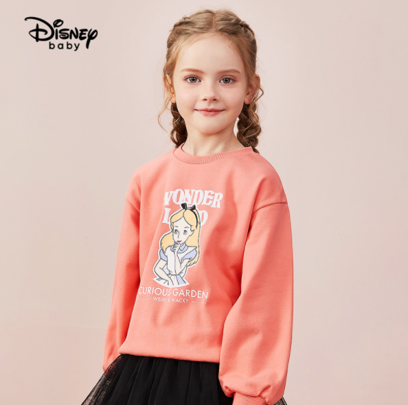 Disney baby 迪士尼 周末派对女童针织卡通圆领卫衣 （90-150cm）5款49.9元包邮（需领券）