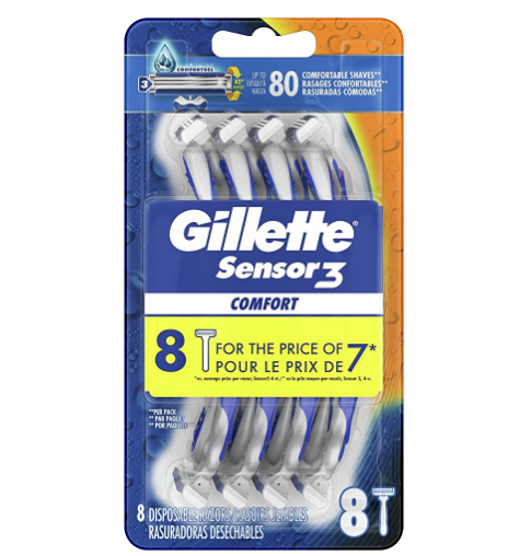 Gillette 吉列 Sensor3 男士一次性剃须刀 8把57.83元
