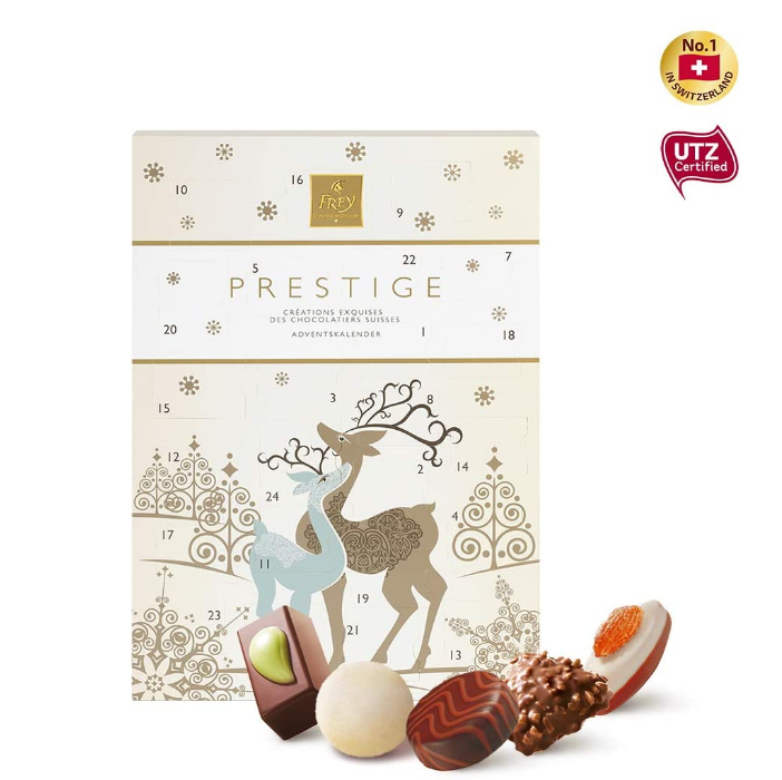 瑞士百年经典巧克力品牌，FREY 圣诞日历巧克力24件礼盒223g147.53元