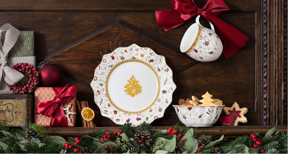 Villeroy&Boch 德国唯宝 圣诞系列 金色周年纪念款早餐餐具6件套装 14-8585-9075530.40元