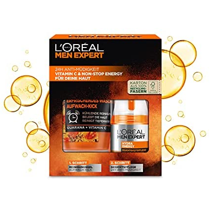 L'Oréal 欧莱雅 Men Expert 男士劲能醒肤套装（洁面膏100mL+保湿霜50mL）52.24元